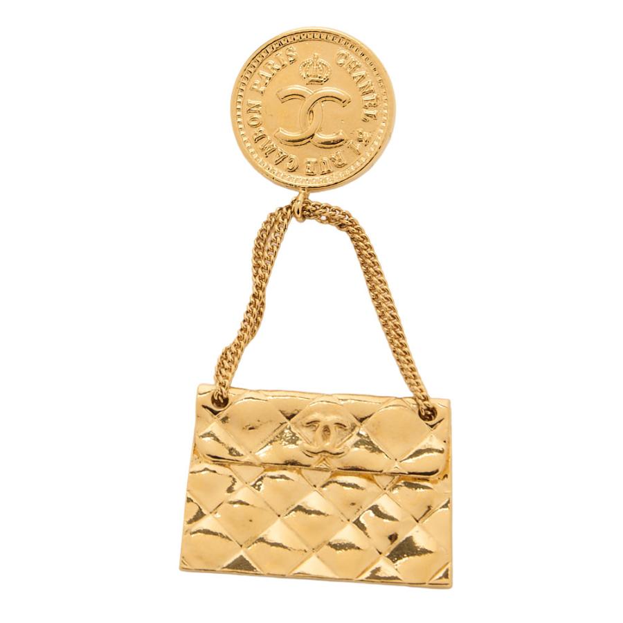 CHANEL シャネル ココマーク マトラッセバッグ柄 23 ブローチ GP