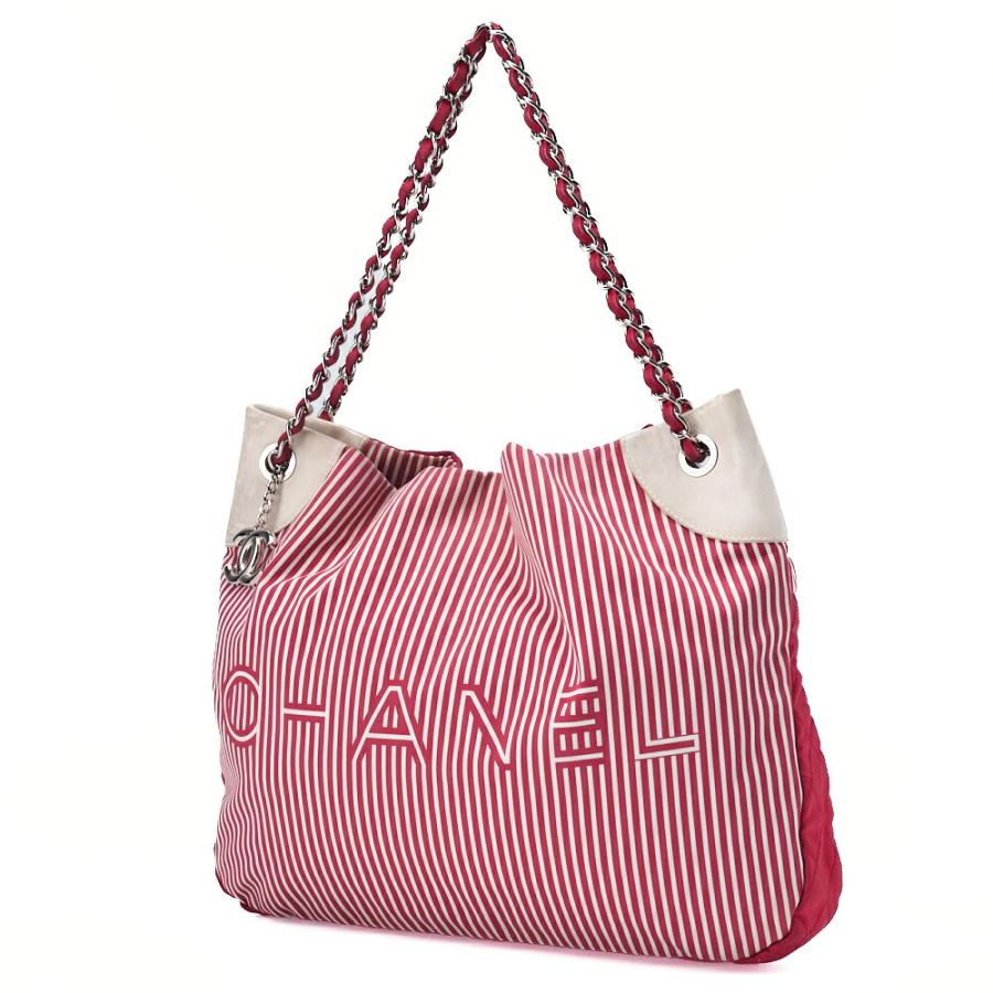 CHANEL ストライプ ショルダーバッグ CHANEL シャネル チェーンショルダーバッグ ココチャーム付き