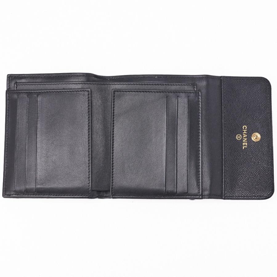 ★超美品★CHANEL三つ折り財布マトラッセ ボーイシャネルブラックゴールド金具 CHANEL シャネル ボーイシャネル マトラッセ 三つ折りコンパクト