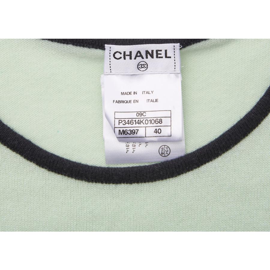 CHANEL シャネル ココマーク ノースリーブ ワンピース 40 グリーン