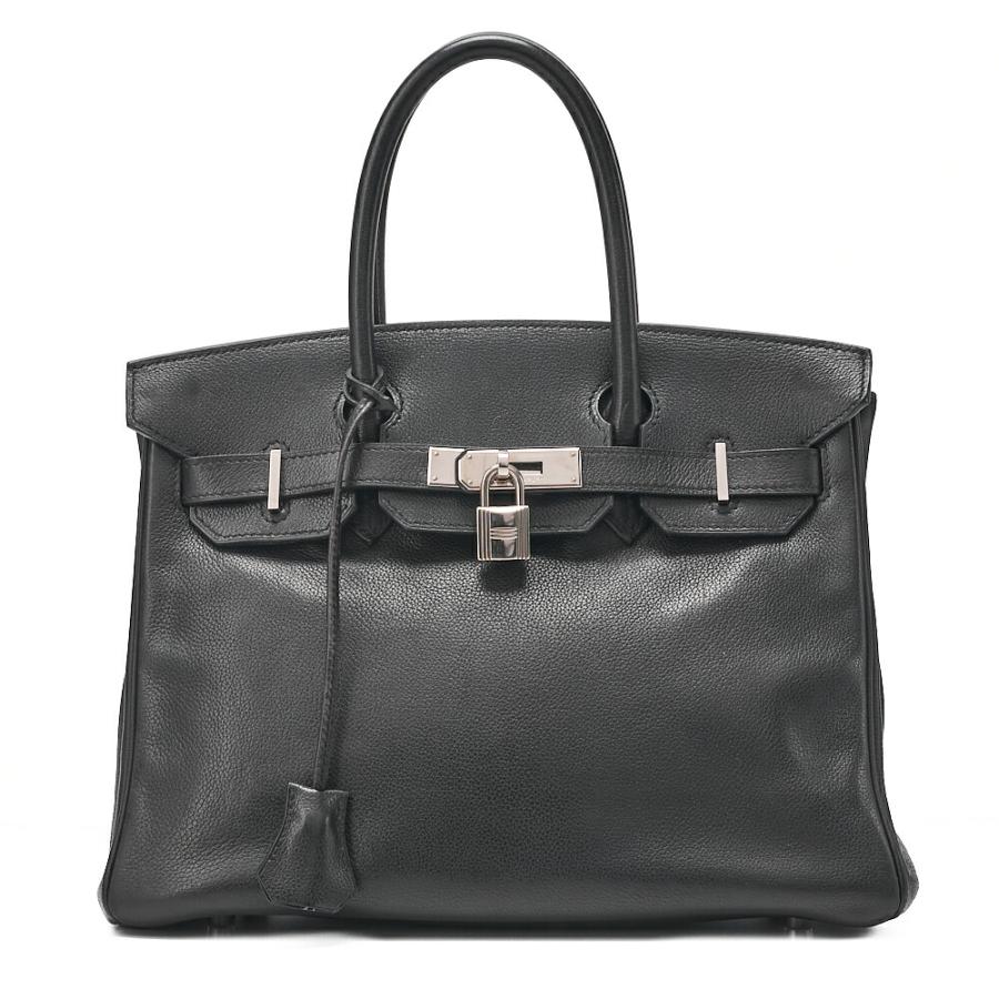 HERMES エルメス バーキン30 ハンドバッグ アルデンヌ 黒（シルバー 