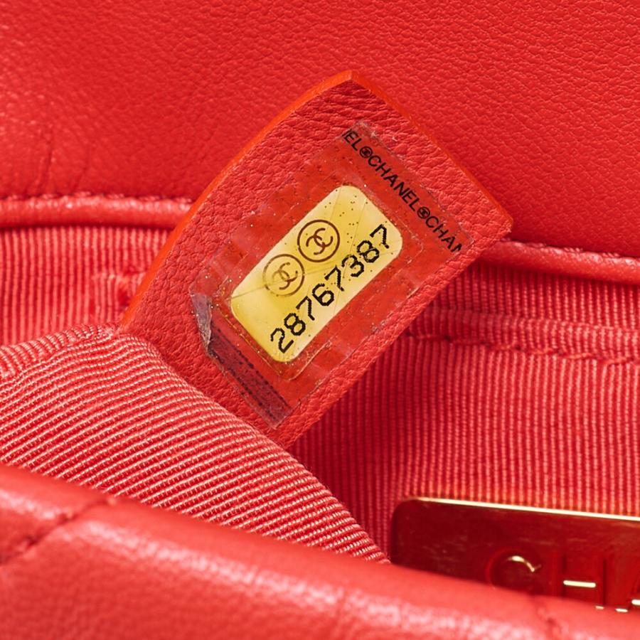 CHANEL シャネル ラムスキン マトラッセ ウエストポーチ 赤系