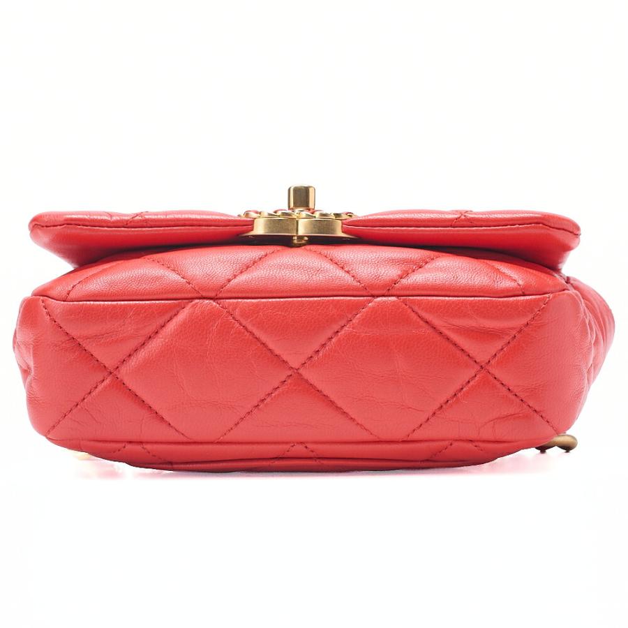 CHANEL シャネル ラムスキン マトラッセ ウエストポーチ 赤系