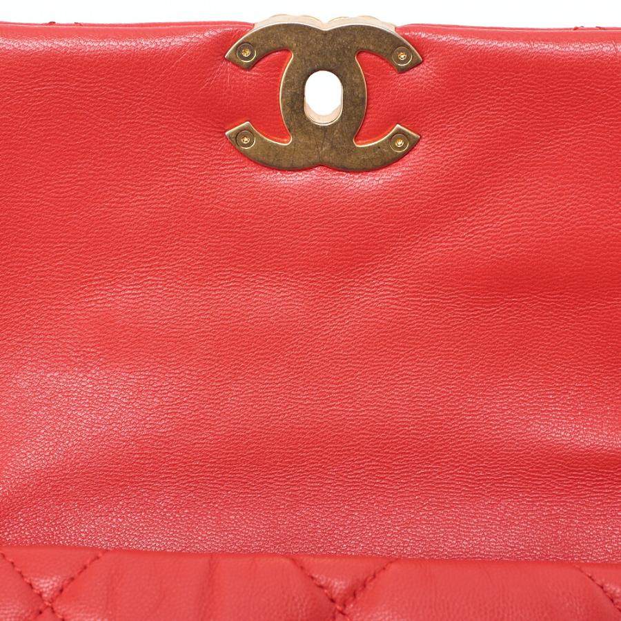CHANEL シャネル ラムスキン マトラッセ ウエストポーチ 赤系