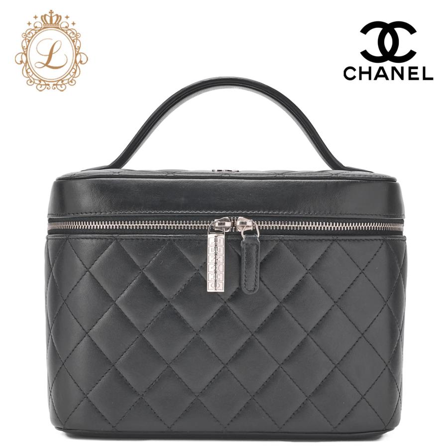 CHANEL シャネル マトラッセ バニティ ハンドバッグ ラムスキン 黒 