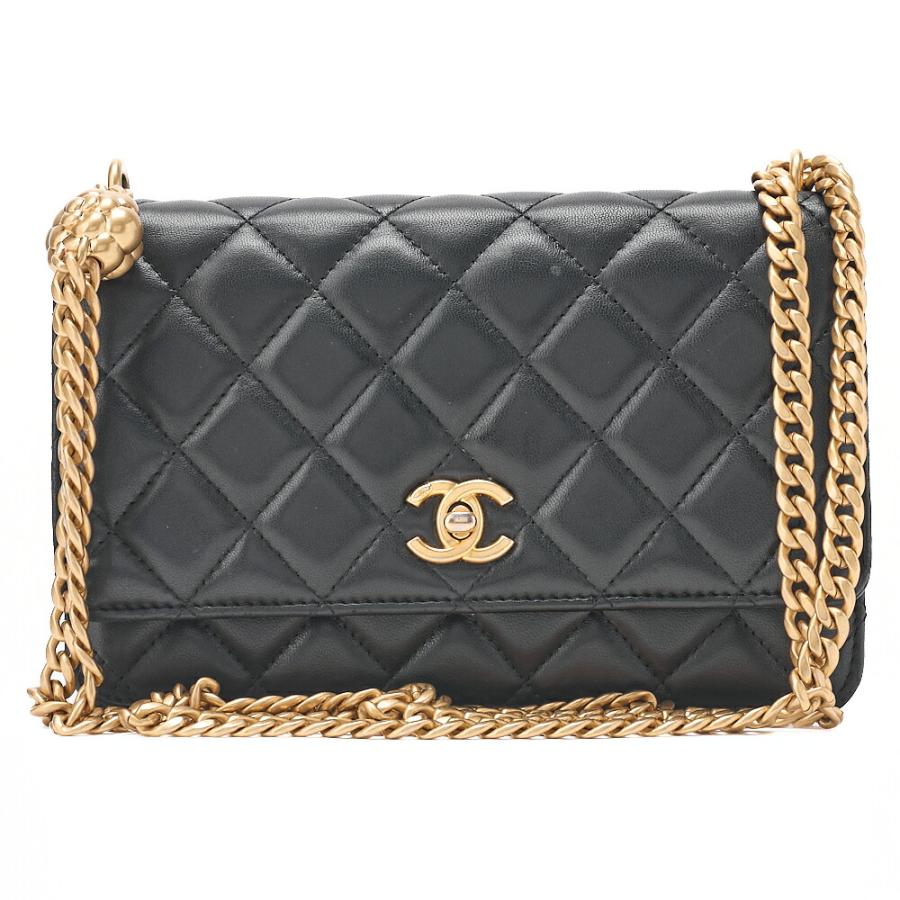 CHANEL シャネル マトラッセ カメリアボール チェーンウォレット