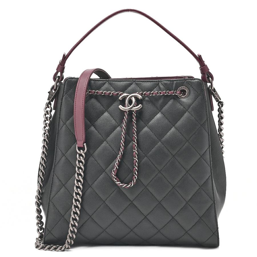 CHANEL 巾着ショルダーバッグ　ブラック　2way CHANEL シャネル 2wayチェーンショルダーバッグ マトラッセ 巾着型