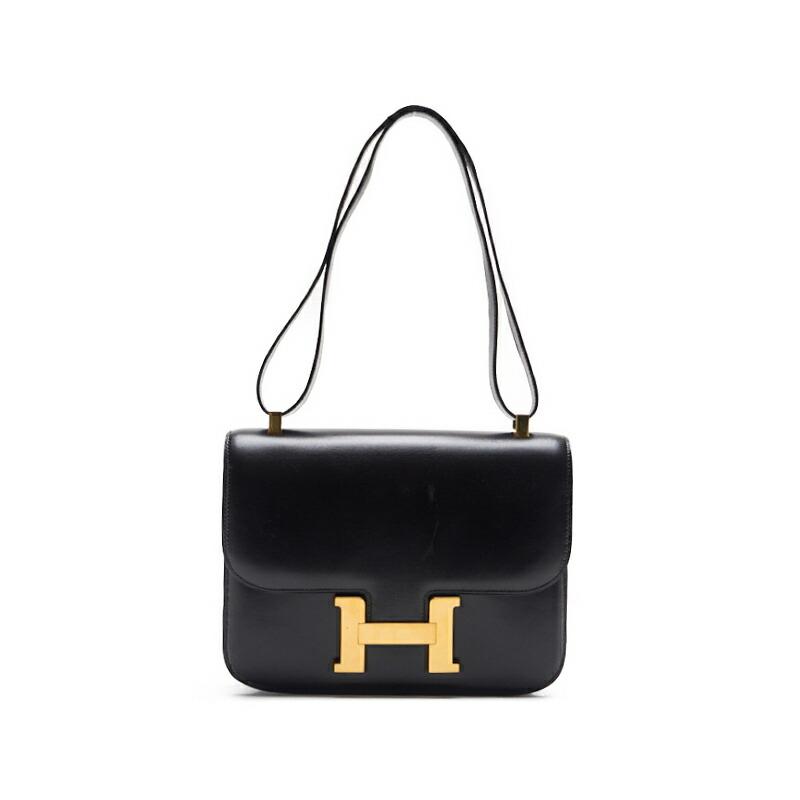 HERMES エルメス コンスタンス23 ショルダーバッグ ボックスカーフ 黒 