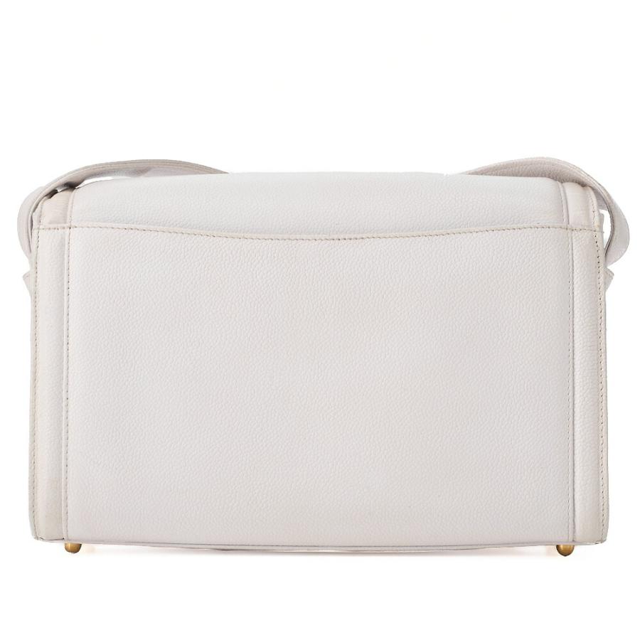 CHANEL シャネル デカココマーク シングルフラップ ショルダーバッグ キャビアスキン 白（ゴールド金具） レディースバッ_3