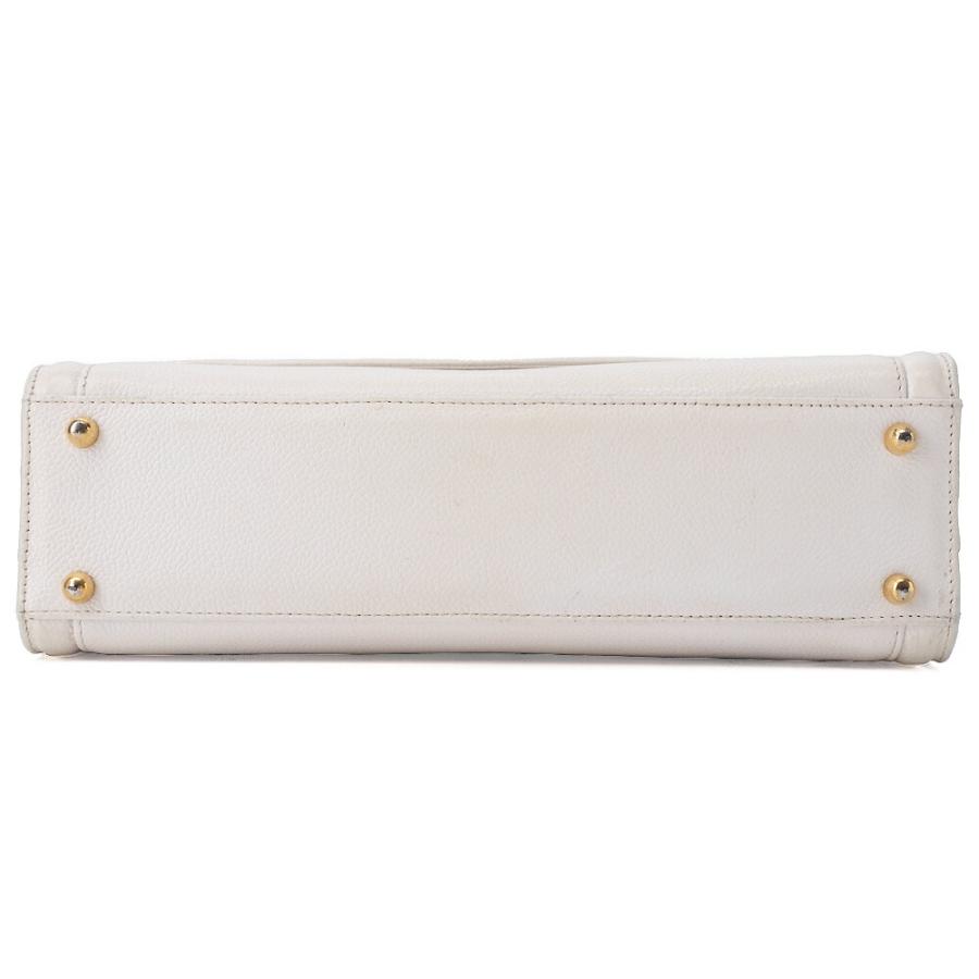 CHANEL シャネル デカココマーク シングルフラップ ショルダーバッグ キャビアスキン 白（ゴールド金具） レディースバッ_4