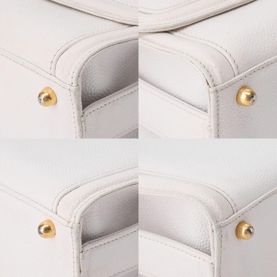 CHANEL シャネル デカココマーク シングルフラップ ショルダーバッグ キャビアスキン 白（ゴールド金具） レディースバッ_5