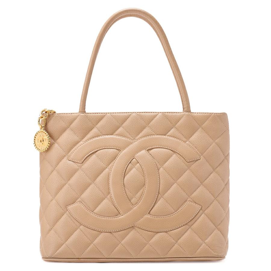 【みー】シャネル　マトラッセ　復刻トート　キャビアスキン　ベージュ CHANEL シャネル マトラッセ 復刻トートバック キャビアスキン