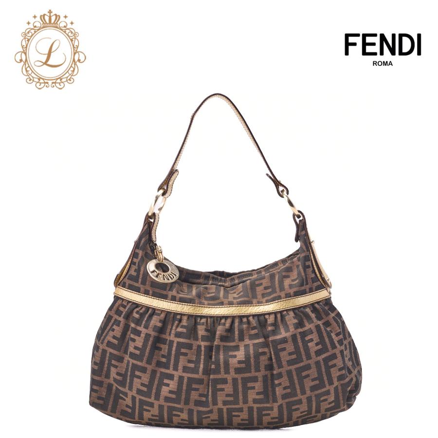 FENDI フェンディ ワンショルダーバッグ ズッカ キャンバス レザー