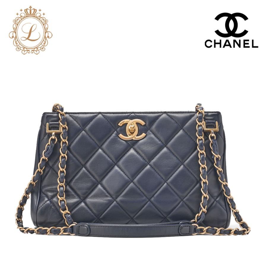 CHANEL シャネル チェーンショルダー マトラッセ ビコローレ カーフ 