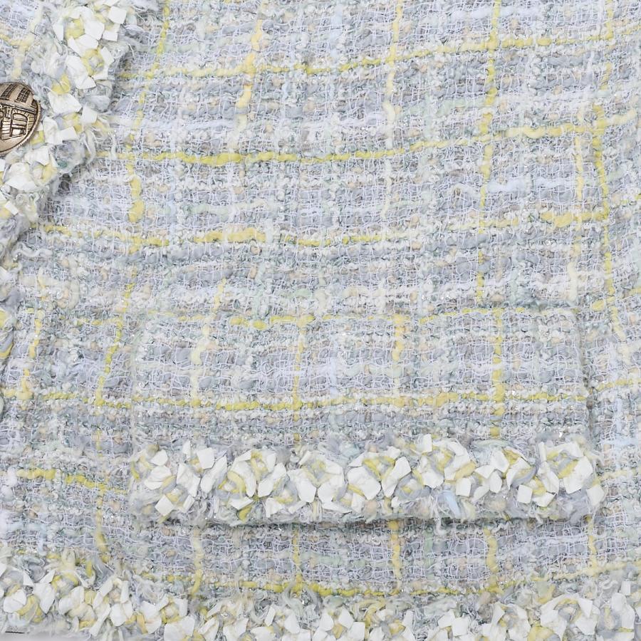 CHANEL シャネル ココボタン ツイード ノーカラー ジャケット