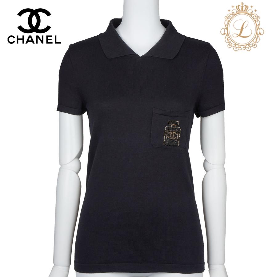 CHANEL シャネル シャツ トップス ポロシャツ 半袖 カットソー 香水柄 