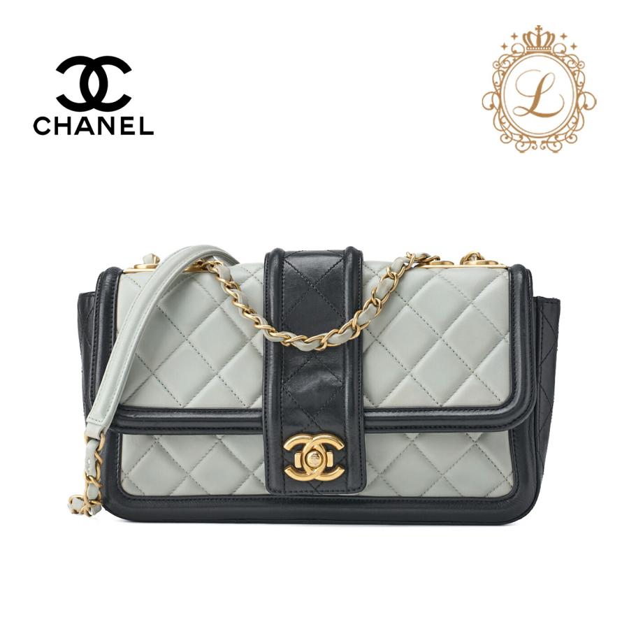 CHANEL シャネル マトラッセ デザインフラップ バイカラー チェーン  