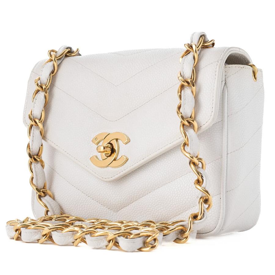 CHANEL シャネル キャビア ミニマトラッセ 白 ホワイト CHANEL シャネル チェーンショルダーバッグ ミニマトラッセ キャビア