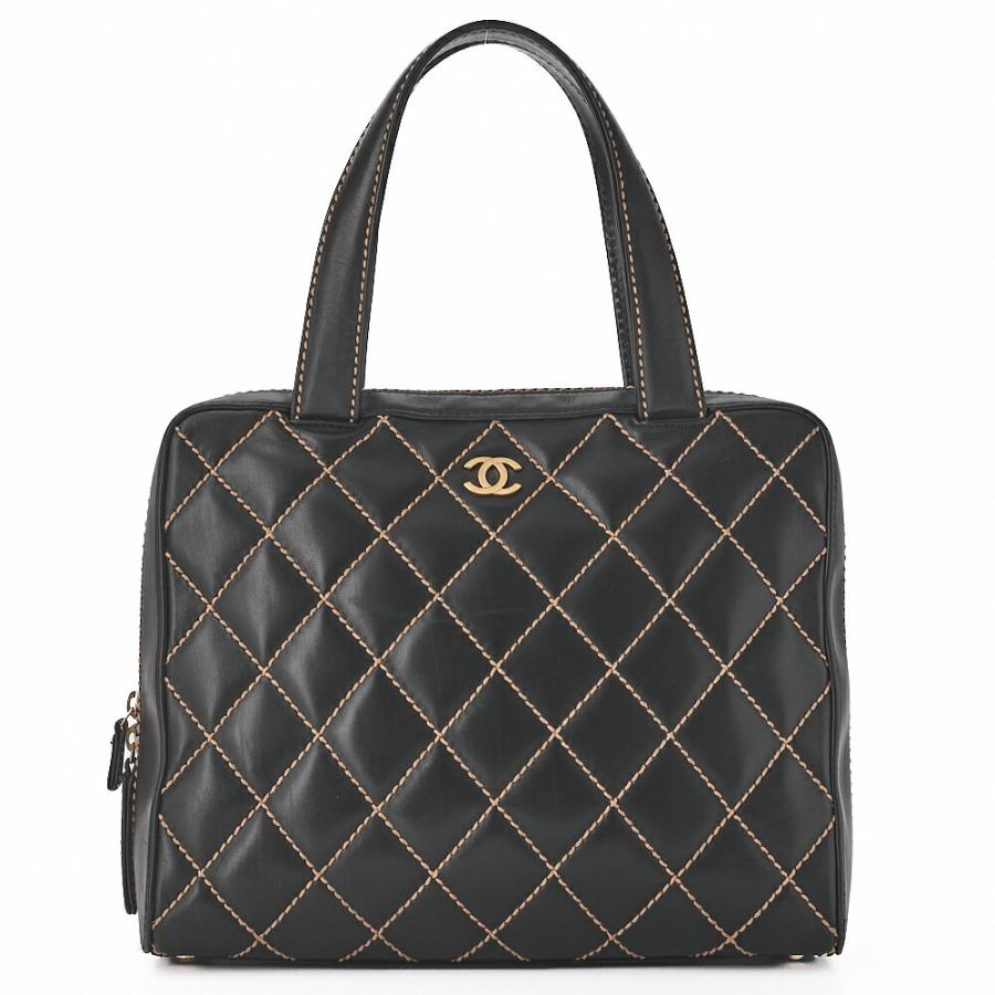 CHANEL シャネル ココマーク ワイルドステッチ ハンドバッグ カーフ