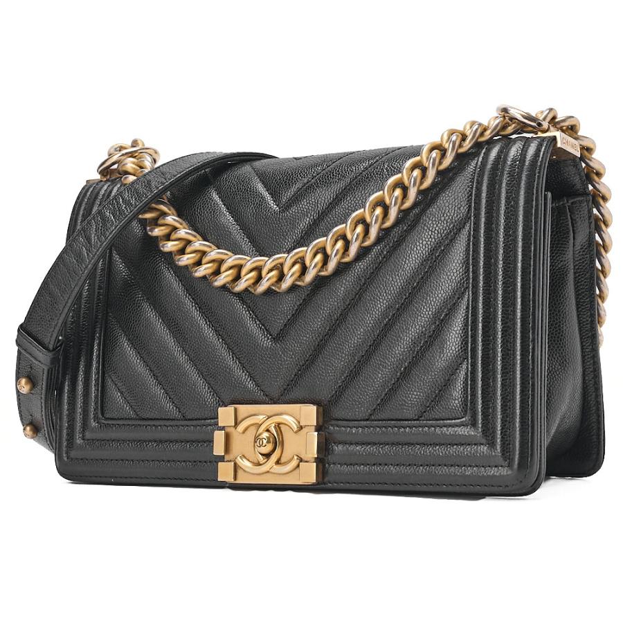 CHANEL シャネル ボーイシャネル Vステッチ チェーンショルダーバッグ 