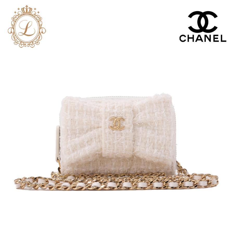 CHANEL シャネル　ノベルティ ツイード ミニチェーンバッグ CHANEL シャネル ミニマトラッセ チェーンショルダー リボン ツイード