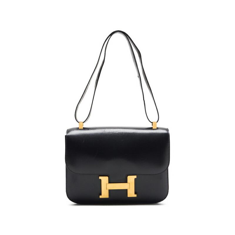 HERMES エルメス コンスタンス23 ショルダーバッグ ボックスカーフ 黒 