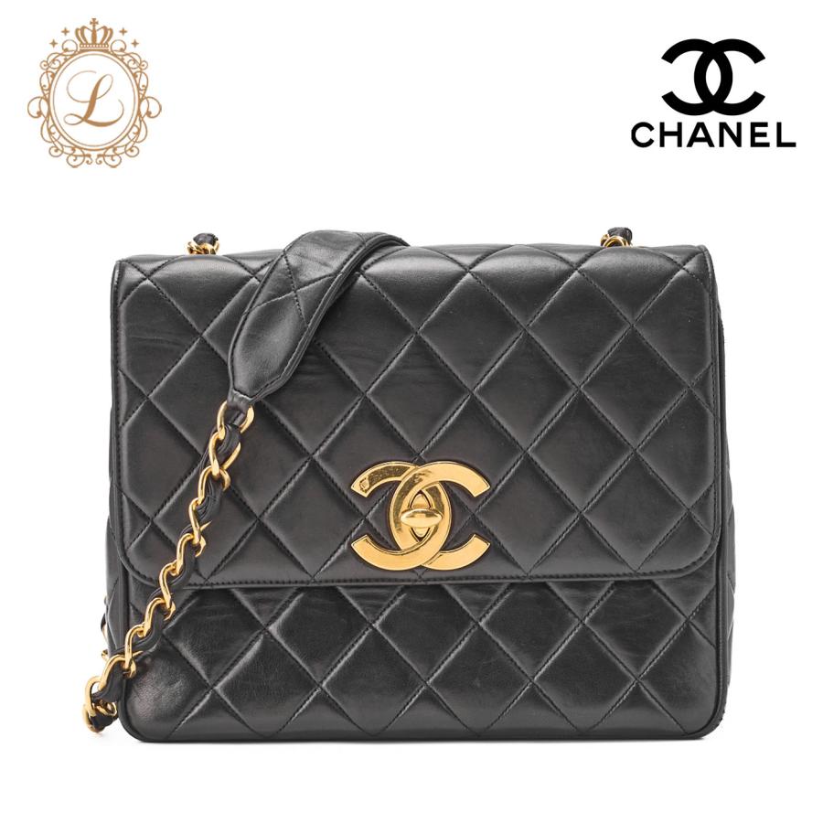 CHANEL シャネル 黒 ラムスキン デカココ ヴィンテージ ショルダーバッグ CHANEL シャネル 黒 ラムスキン デカココ ヴィンテージ ショルダーバッグ