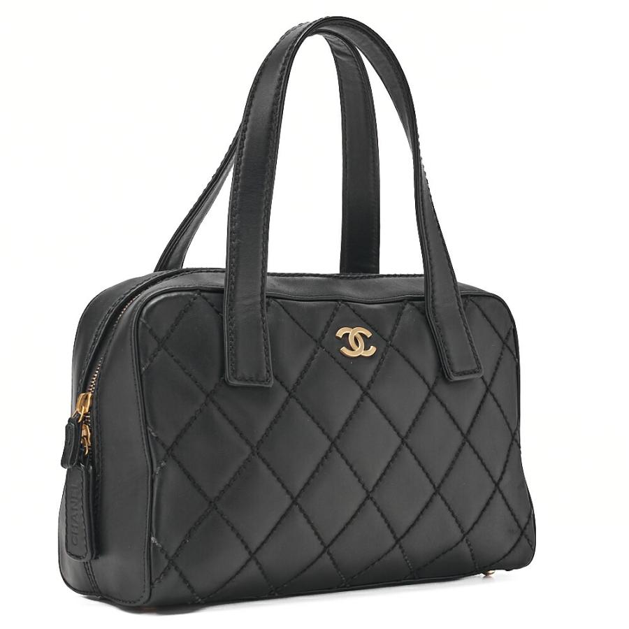 CHANEL シャネル ココマーク ワイルドステッチ ハンドバッグ カーフ 