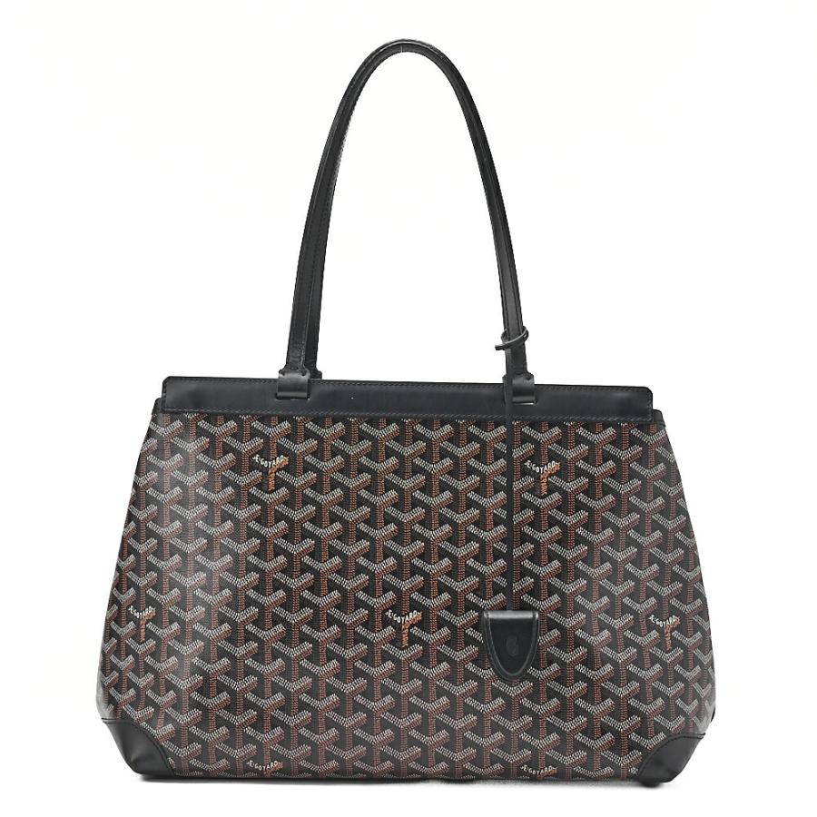 GOYARD ゴヤール ベルシャスPM トートバッグ PVCxレザー 黒（シルバー