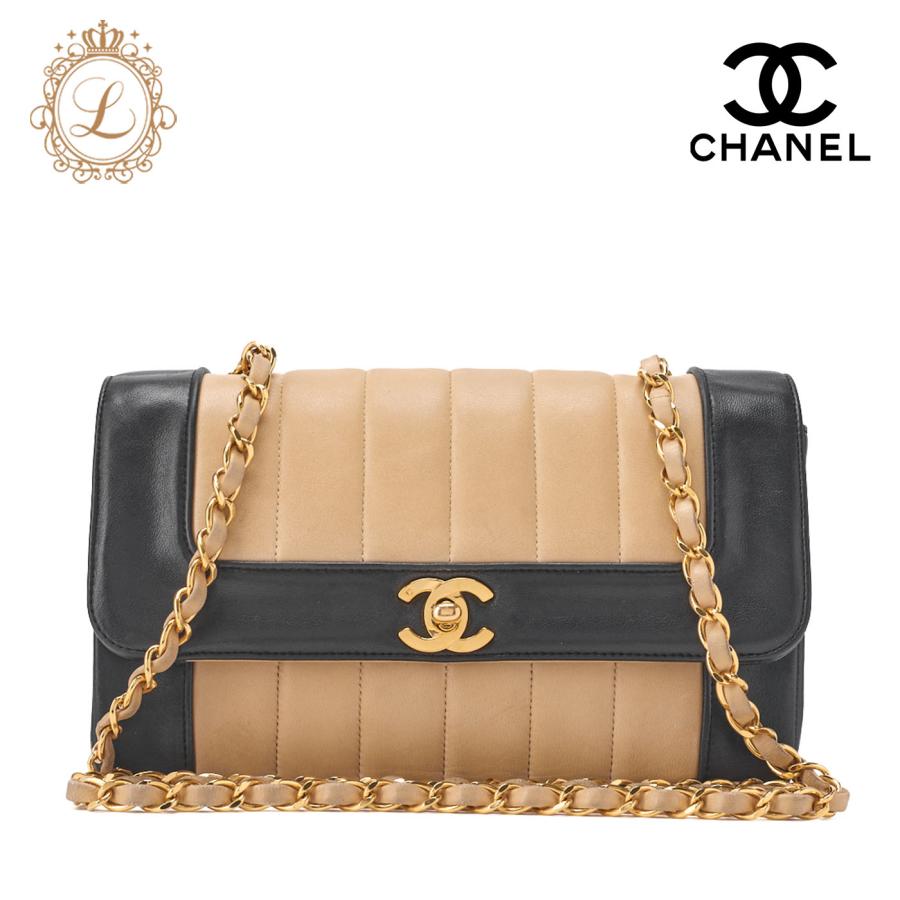 CHANEL シャネル ショルダーバッグ マドモアゼル ラムスキン ベージュ 