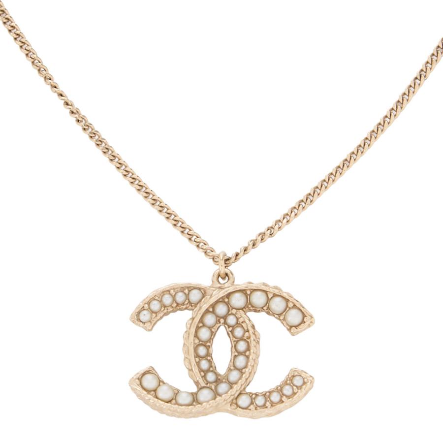 CHANEL シャネル ココマーク フェイクパール ネックレス 14B GP