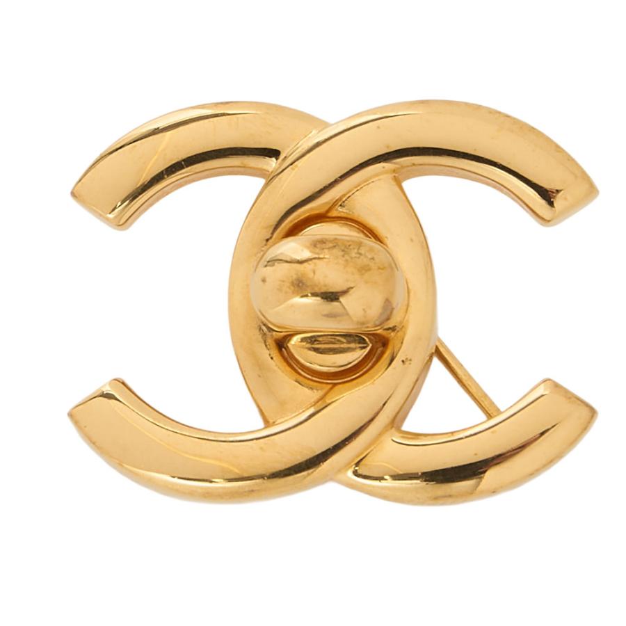 箱付】シャネル ブローチ ターンロック ココマーク 97P ゴールド CHANEL シャネル ココマーク ターンロック 97p ブローチ GP（ゴールド