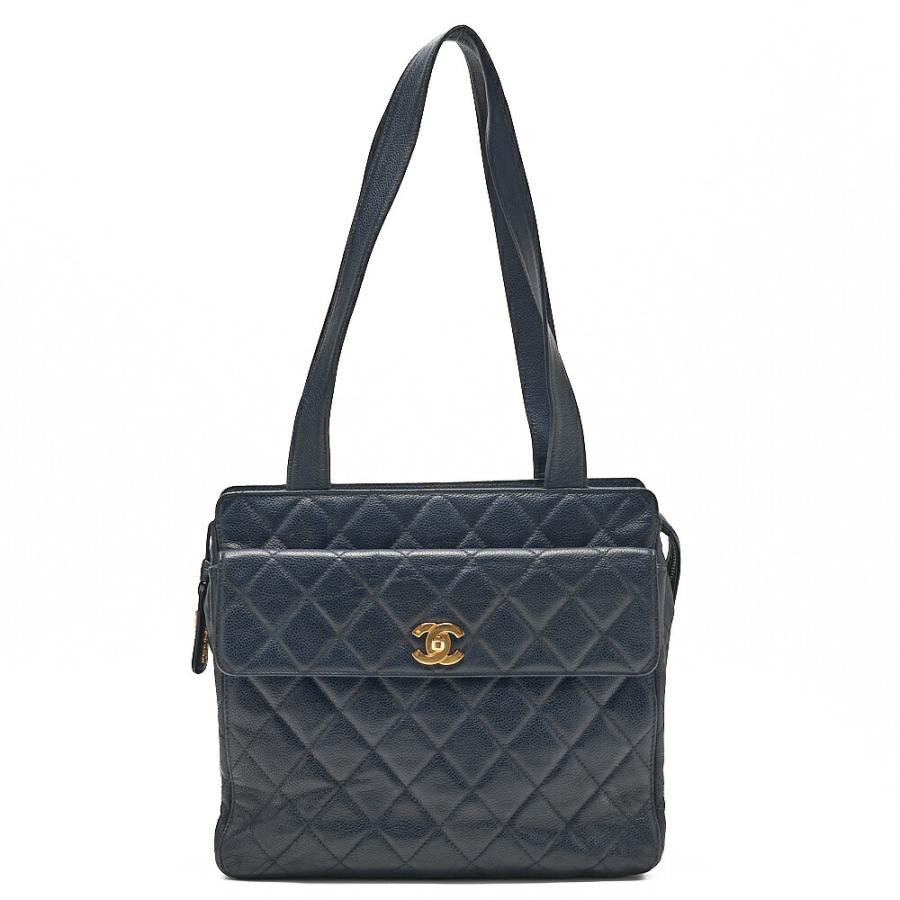 CHANEL シャネル キャビアスキン マトラッセ ターンロック トート 