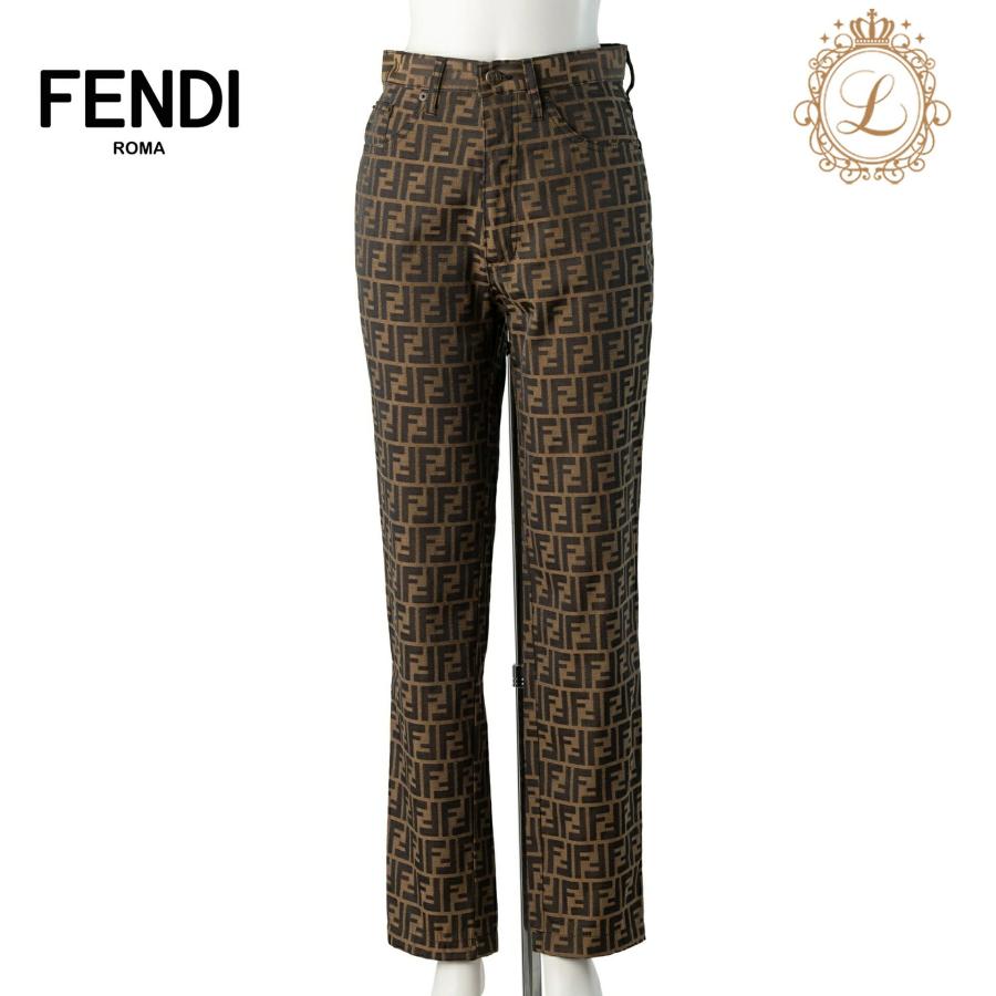 FENDI フェンディ ズッカ柄 パンツ ボトムス 27インチ ポリエステル 