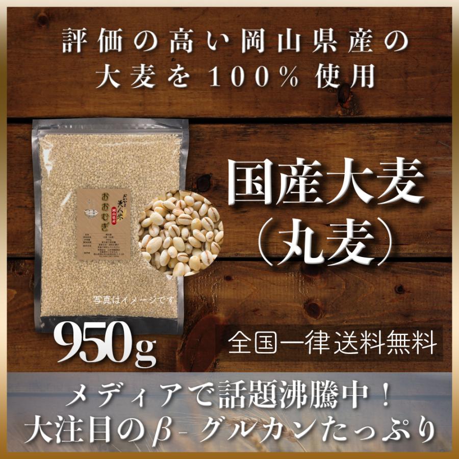 大麦(丸麦) 950g 雑穀 岡山県産 もち麦の代わりに 送料無用 安い お試し ポイント消化 ぽっきり の商品画像