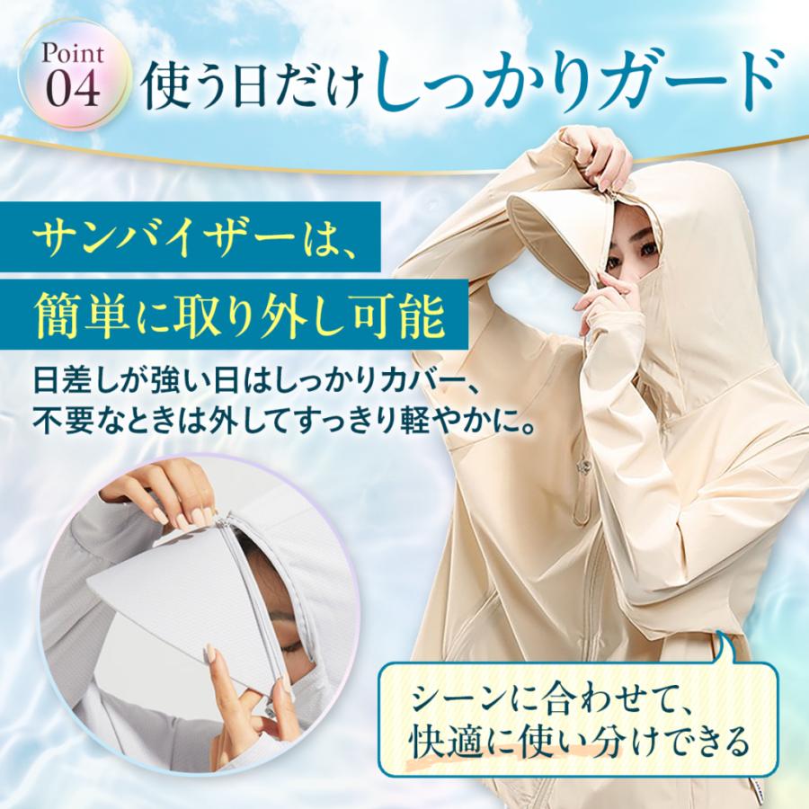 ラッシュガード レディース UVカット 日除け パーカー UPF50+ 冷感 指