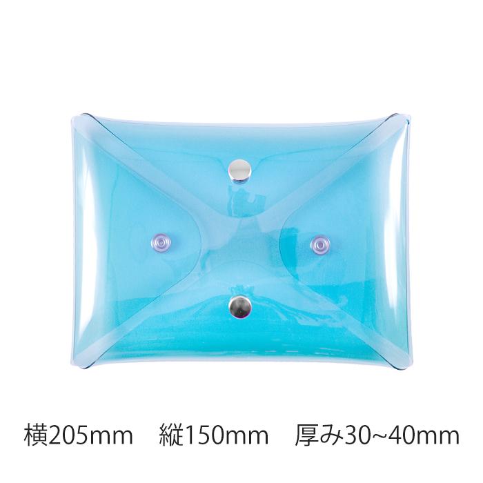 4方向から開けられる クリアポーチ ブルー | B6トラベルポーチ 清潔