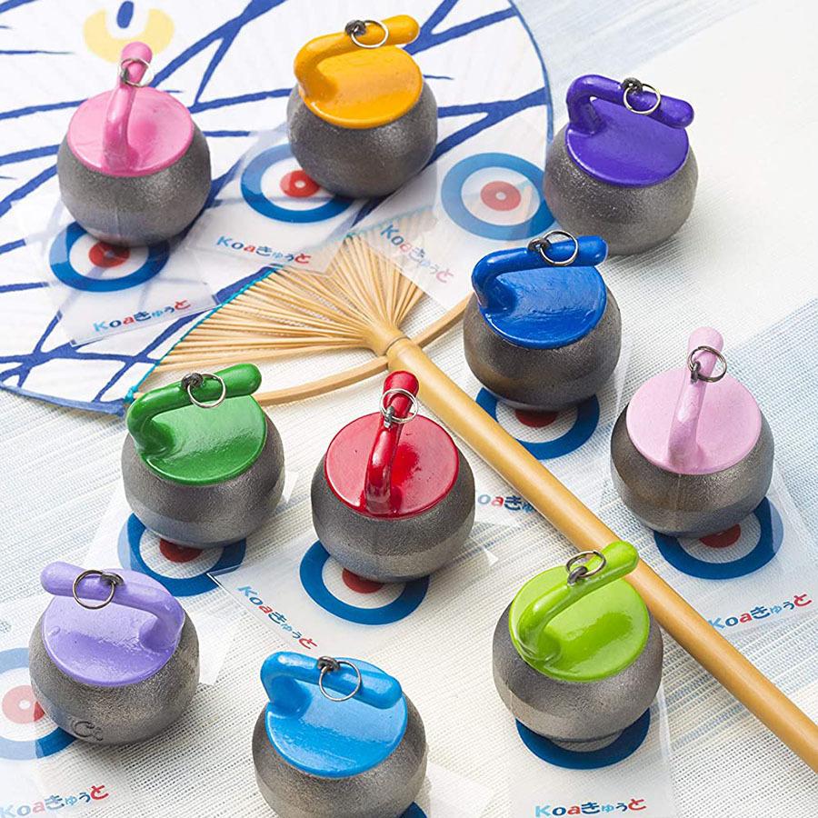 鋳物 風鈴 かーりん 紫色 1個 全10色 カーリングストーン JCA 日本