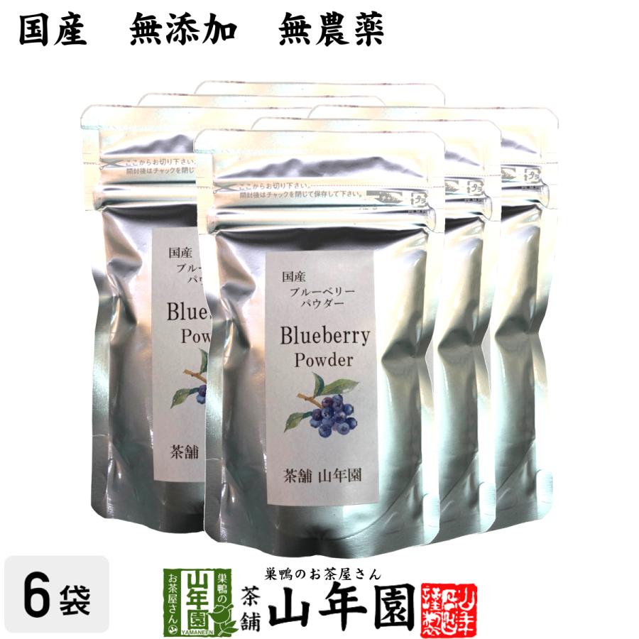 巣鴨のお茶屋さん山年園 - 【国産】 ブルーベリー粉体 50g×6袋仕掛ける 貨物輸送無料 ブルーベリー-食品