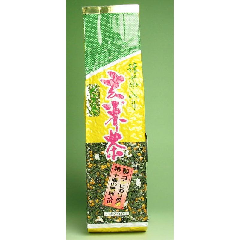 お茶 日本茶 玄米茶 コシヒカリ入り 200g 送料無料｜yamaneen｜02