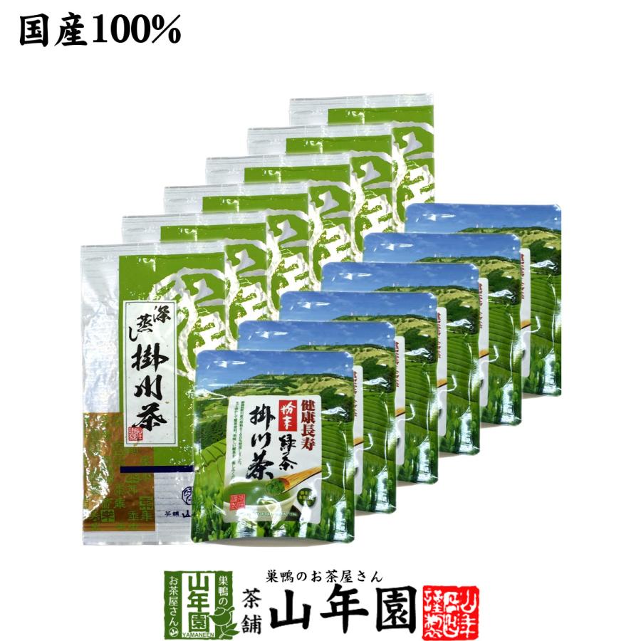 お茶 日本茶 煎茶 掛川深蒸し茶+掛川粉末茶セット 12袋セット(600g+300g) 掛川茶 送料無料