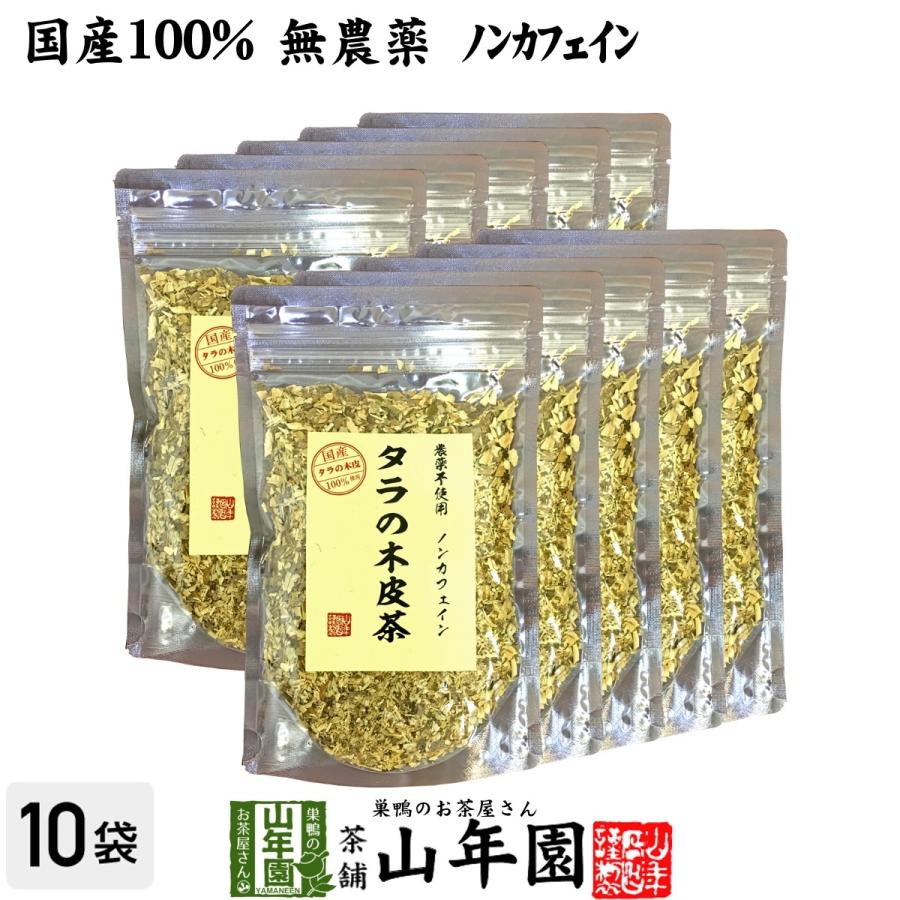 健康茶 国産100% 無農薬 タラの木皮茶 100g×10袋セット 南九州産 ノンカフェイン 送料無料