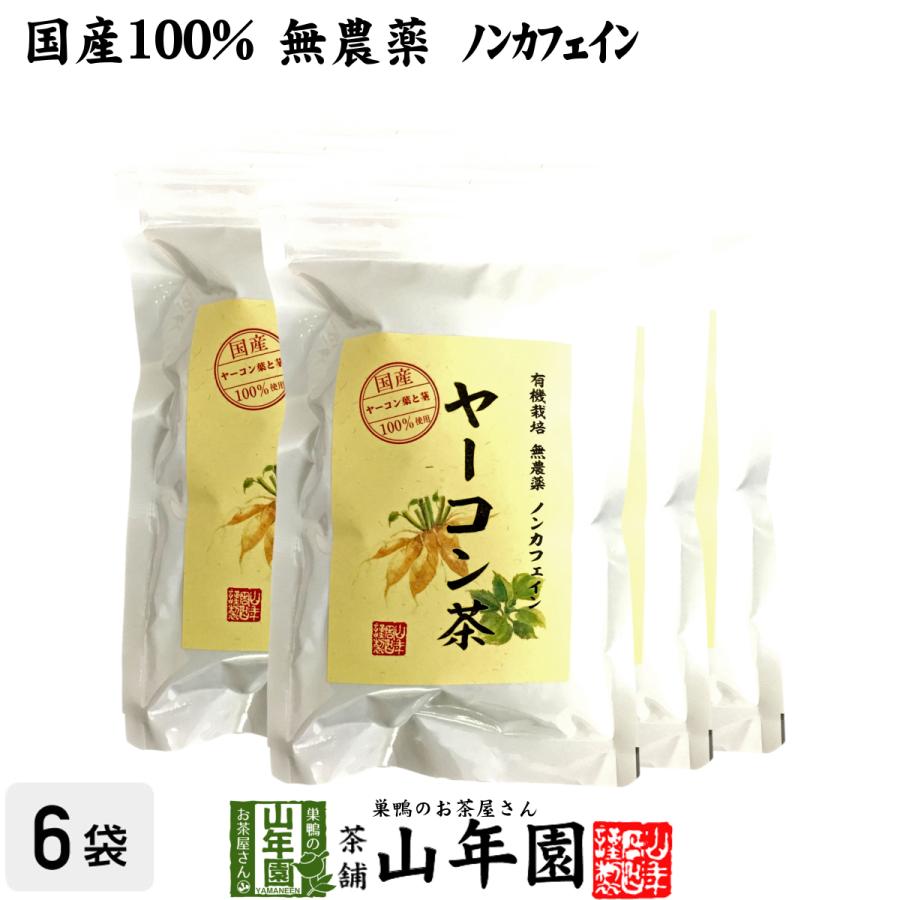 健康茶 国産100% 無農薬 ヤーコン茶 3g×10パック×6袋セット 青森県または山梨県産 ノンカフェイン 送料無料