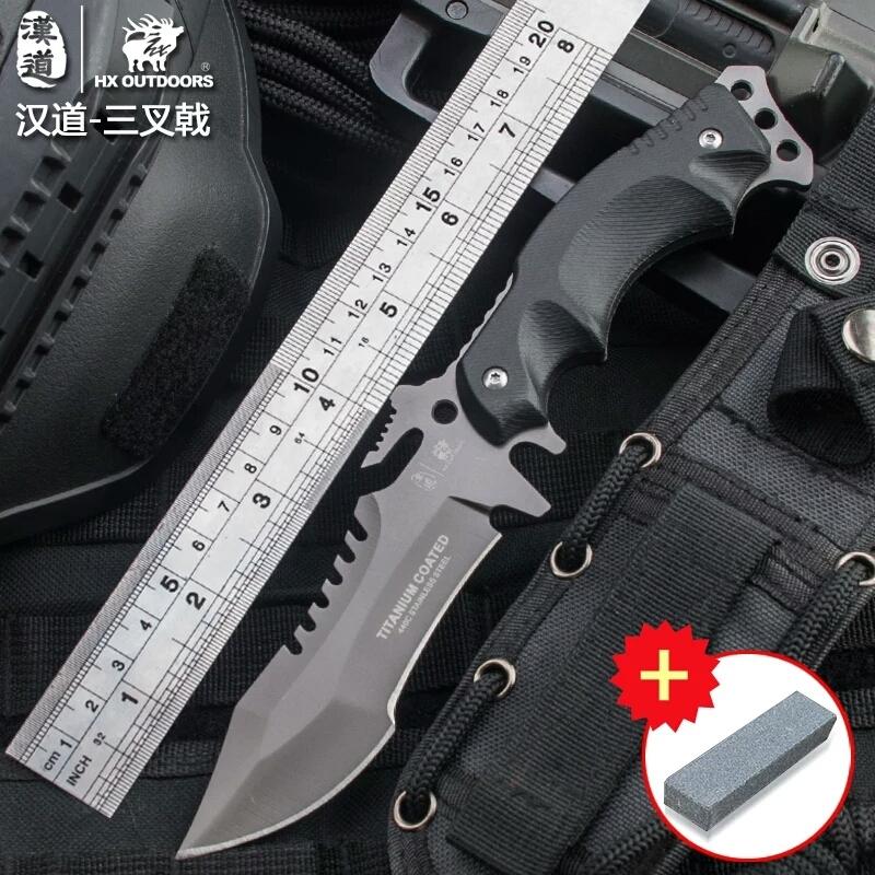 HX OUTDOORS タクティカルナイフ 砥石付シースナイフ 58HRC HX OUTDOORS タクティカルナイフ 砥石付シースナイフ 58HRC