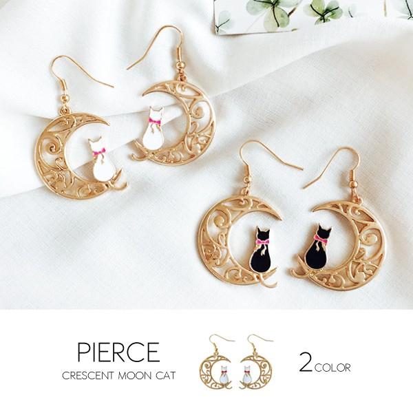 猫ピアス ネコアクセサリー ネコグッズ ネコデザイン三日月猫モチーフフックピアス ポイント消化 送料無料 Kgd1273 山猫 Project 通販 Yahoo ショッピング