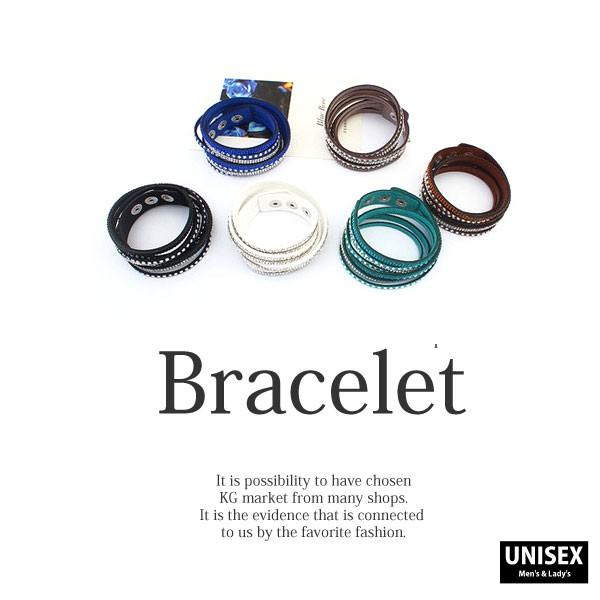 ブレスレット メンズ レディース ユニセックス 本革 多連 スタッズ