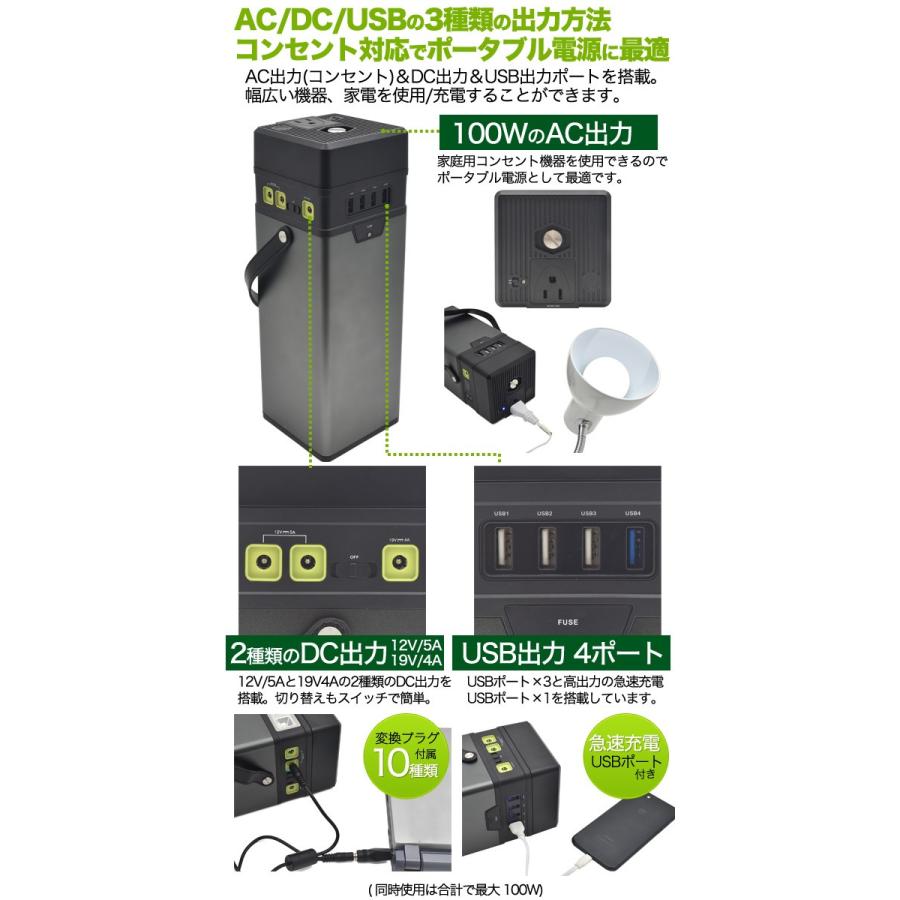 M115-140-108】ポータブル電源 防災グッズ アウトドア キャンプなど