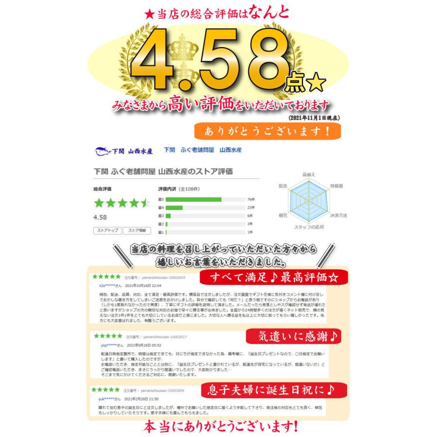 ふぐ フグ 下関初ふぐセット 天然真ふぐたたき刺身・ふぐ鍋・ふぐ一汐干セット てっちり セット｜yamanishisuisan｜04