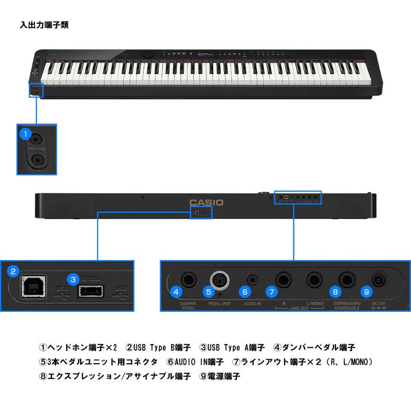 CASIO ポータブル電子ピアノ PX-S3100BK / ブラック_2
