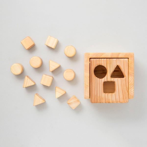 木のおもちゃ ポットンつみき】名入れ 積み木 型はめ 赤ちゃん 知育